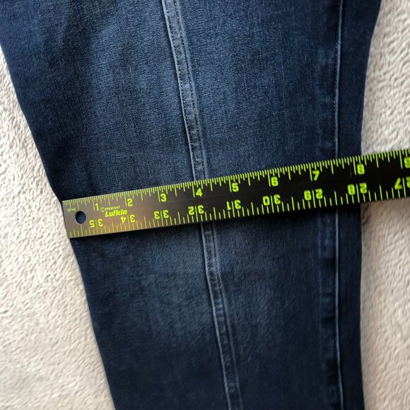 Duluth Trading Co Womens Jeans Size 16 Short Stretch Dark Wash Denim Blue Casual - Picture 5 of 13